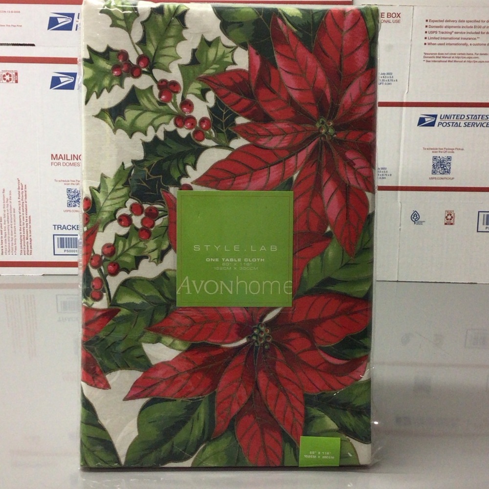 Festive Red and Green Tablecloth